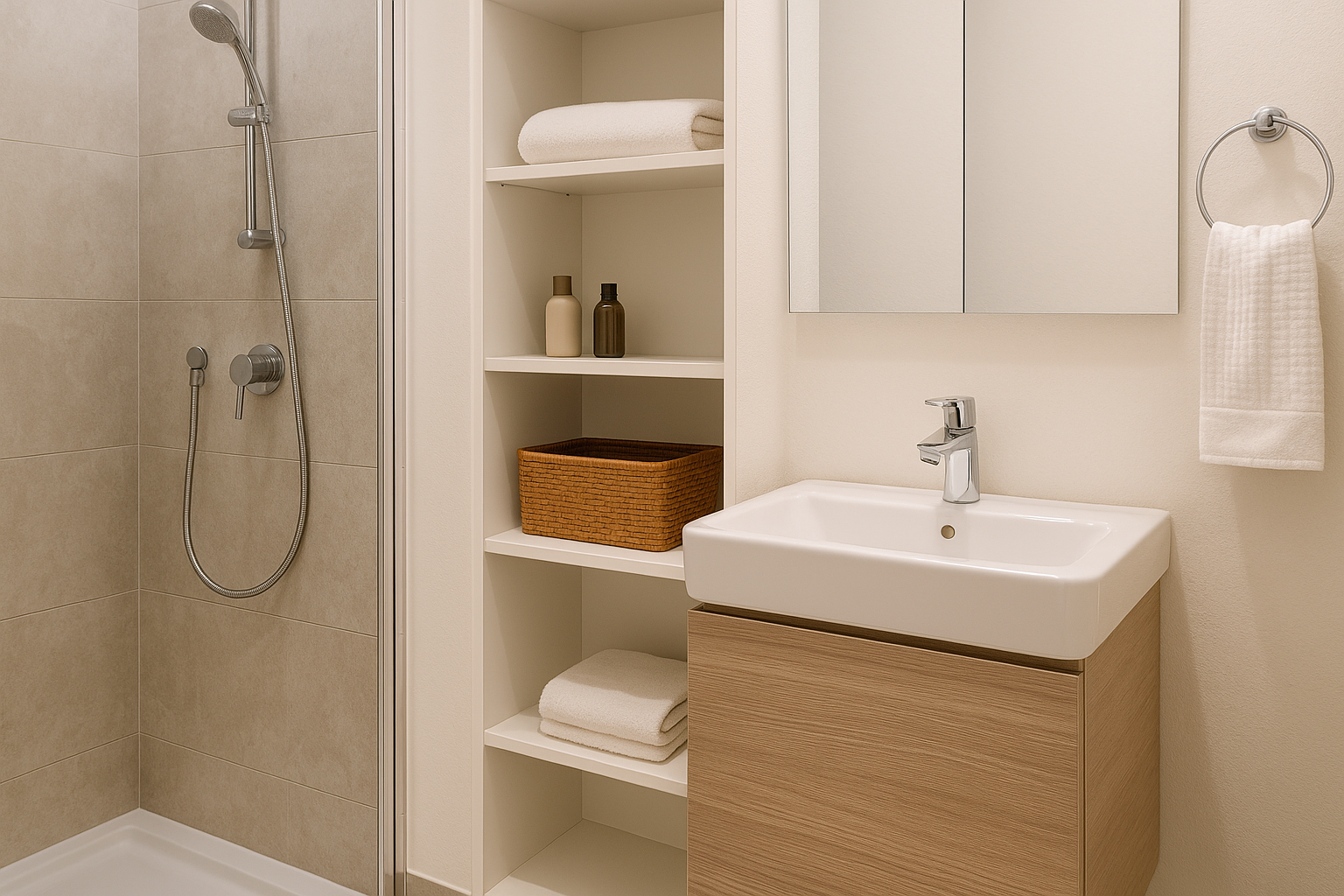 Reformas en Madrid Diseño de baño pequeño moderno y funcional